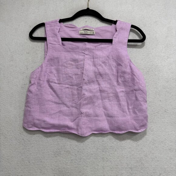 Abercrombie & Fitch Tops - Abercrombie & Fitch Linen Tank Top Womens XS Purple Square Neck Cropped Summer